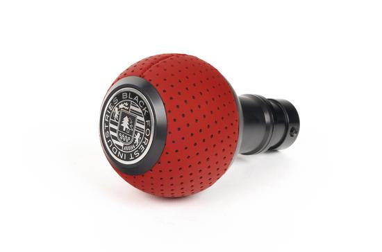 BFI GS2 Heavy Weight Shift Knob - Rosso Centaurus Leather - Black Anodized (Porsche 964-997 Fitment)