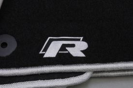 Mojo Mats with R Logo (Anthracite with Silver Piping) Set of 4