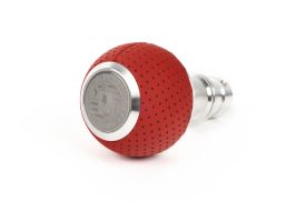 BFI Heavy Weight Shift Knob - GS2 / DSG - Rosso Centaurus Leather - Machined Finish - VW / Audi 