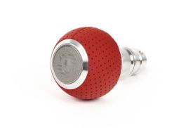 BFI Heavy Weight Shift Knob - GS2 - Rosso Centaurus Leather - Machined Finish - VW / Audi 