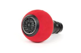 BFI Heavy Weight Shift Knob - GS2 - Red Alcantara - Black Anodized - VW / Audi 