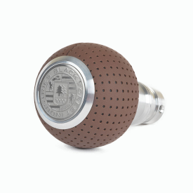 BFI Heavy Weight Shift Knob - GS2 / DSG - Nougat Brown Air Leather - Machined Finish  - VW / Audi 