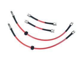 Stainless Steel Brake Line Kit (Clear) - Front & Rear (4 Line Set) - 1995-2002 Cabrio 2.0L, 1993-1999 Golf/Jetta (Mk3) Rear Drum