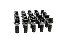 27mm Wheel Bolt Set (20 pcs) Cone Seat – Black – OEM Length (M14x1.5) 