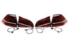 European LED MK7 Tail Lights (Tinted) with Rear Fog Lights and Adapter Harness