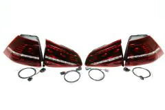European LED MK7 Tail Lights (Tinted) with Rear Fog Lights and Adapter Harness