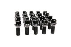 27mm Wheel Bolt Set (20 pcs) Cone Seat – Black – OEM Length (M14x1.5) 