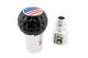 DAP 1776 Edition Shift Knob with Black Delrin Ball, Silver Base, and Stars & Stripes Coin