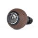 BFI Heavy Weight Shift Knob - GS2 - Nougat Brown Air Leather - Machined Finish - VW / Audi 