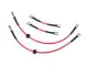 Stainless Steel Brake Line Kit (Clear) - Front & Rear (4 Line Set) - 1995-2002 Cabrio 2.0L, 1993-1999 Golf/Jetta (Mk3) Rear Drum