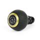 BFI Heavy Weight Shift Knob - GS2 - Black Air Leather - Black Anodized - Gold top - VW / Audi 