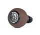 BFI Heavy Weight Shift Knob - GS2 / DSG - Nougat Brown Air Leather - Black Anodized  - VW / Audi 