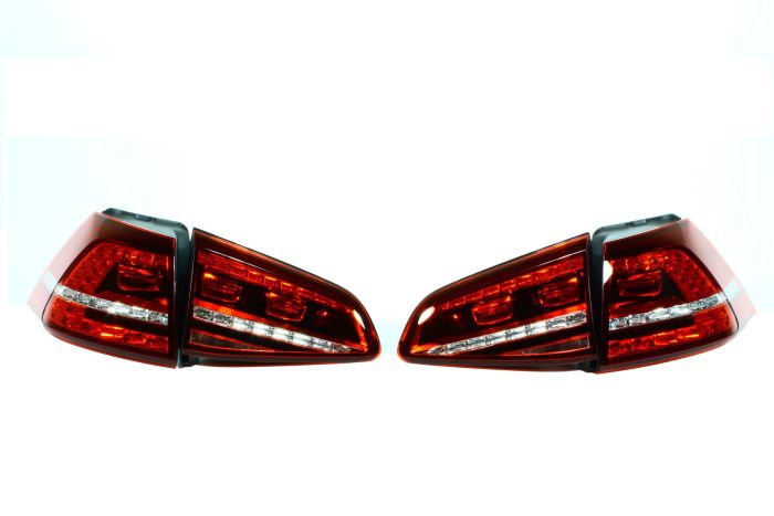 純正 ゴルフ7 R GTIクラブスポーツ テールランプ　ダークレッド 左右4点 OEM VW European LED MK7 Tail Lights (Cherry Red)