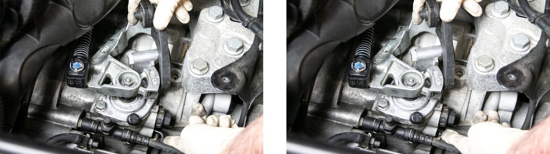 How to lock a 6 speed manual transmission VW shifter on the transmission