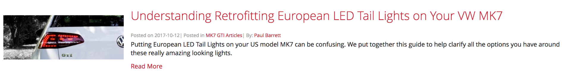 Mk7 Tail Light Article