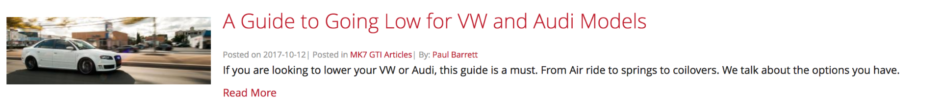 Guide to Going Low Article